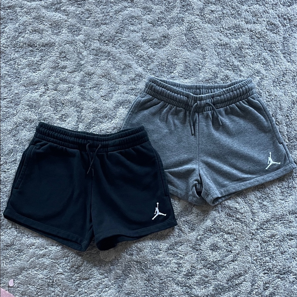 Jordan Girls Casual Shorts Set - Black and Gray